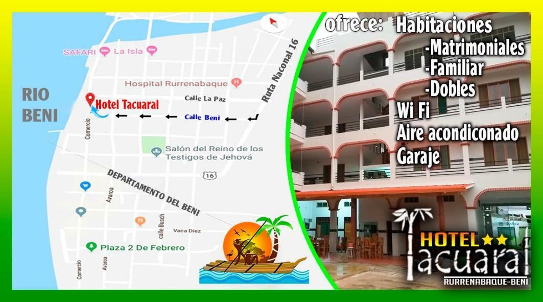 Hotel Tacuaral Rurrenabaque Bagian luar foto